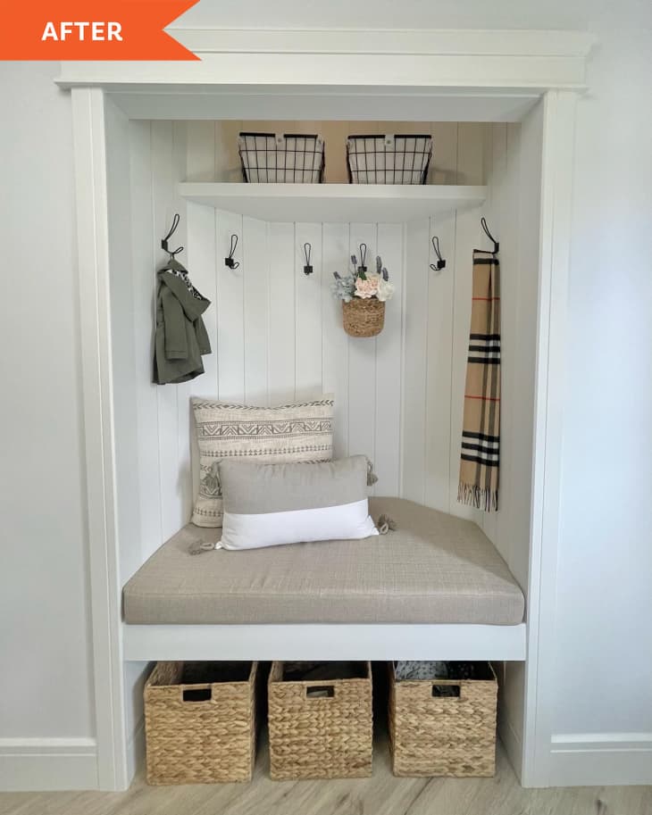 Entryway closet bench sale
